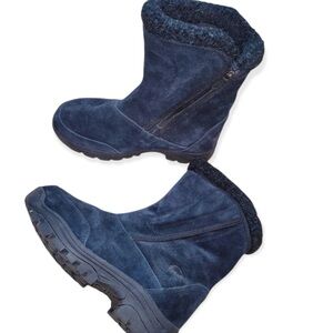 Sorel Waterfall Blue Black Suede Boots Women's 9